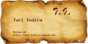 Turi Indira névjegykártya